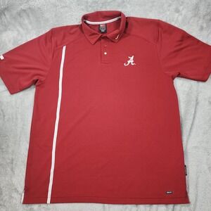 Alabama Crimson Tide Nike Polo Shirt Mens‎ Large Red Dri-FIT Golf NCAA Football
